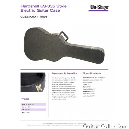 On Stage GCES7000 Hardshell ES-335-Style Electric Guitar Hardcase ( For Hollow Body & Semi-Hollow)