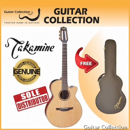 Takamine P3FCN Pro Series FCN Cutaway Nylon Classical Acoustic-Electric Solid Cedar Top Guitar CT4BII Preamp Hard Case