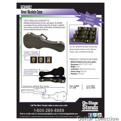 On Stage GCU4002 Ukulele Tenor Hard Case 