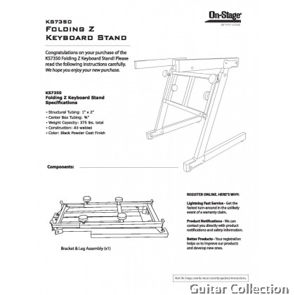 On Stage KS7350 Pro Heavy Duty Folding-Z Keyboard Stand