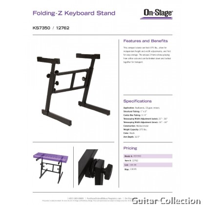 On Stage KS7350 Pro Heavy Duty Folding-Z Keyboard Stand