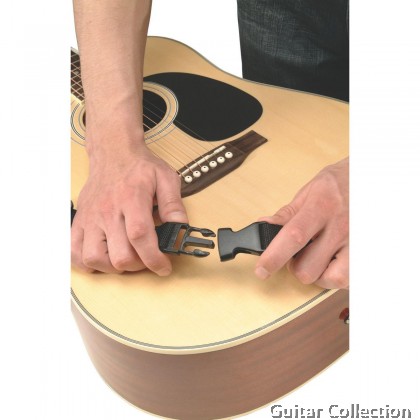 On Stage GSA6230 Click-It Guitar Strap (Black - Length 46"-72" - Width 2")