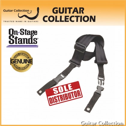 On Stage GSA6230 Click-It Guitar Strap (Black - Length 46"-72" - Width 2")
