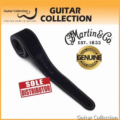 Martin 18A0016 Black Suede Guitar Strap | 100% Leather ( Width: 2 1/8" / Length: 38" - 54" )