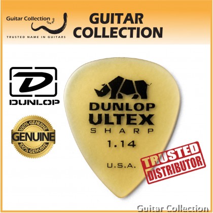 Jim Dunlop 433P114 Ultex Sharp Guitar Picks | 1.14mm (6 pcs/pack)