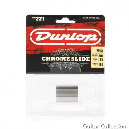 Jim Dunlop 221 Metallic Chrome Steel Knuckle Guitar Slide, Medium Size