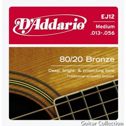 D'Addario EJ12 80/20 Bronze 013-056 Med Acoustic Guitar String