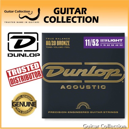 Jim Dunlop DAB1152 Acoustic Guitar Strings | 80/20 Bronze | 011-052 (Custom Light)