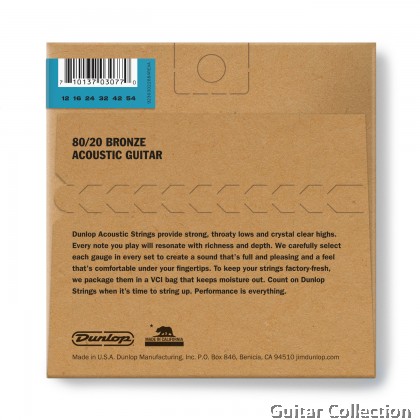 Jim Dunlop DAB1254 Acoustic Guitar Strings | 80/20 Bronze | Light 012-054