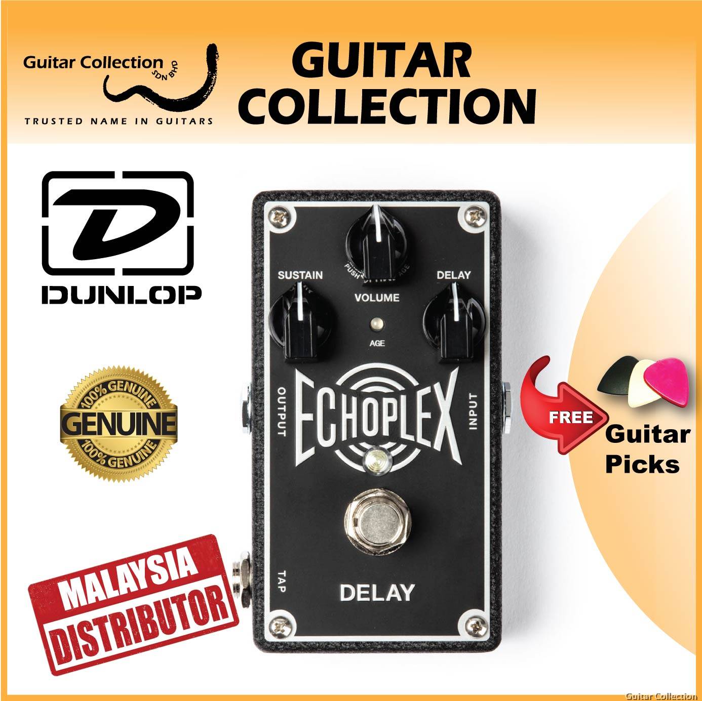 Jim Dunlop EP103UK Echoplex Delay | Analog Delay Guitar