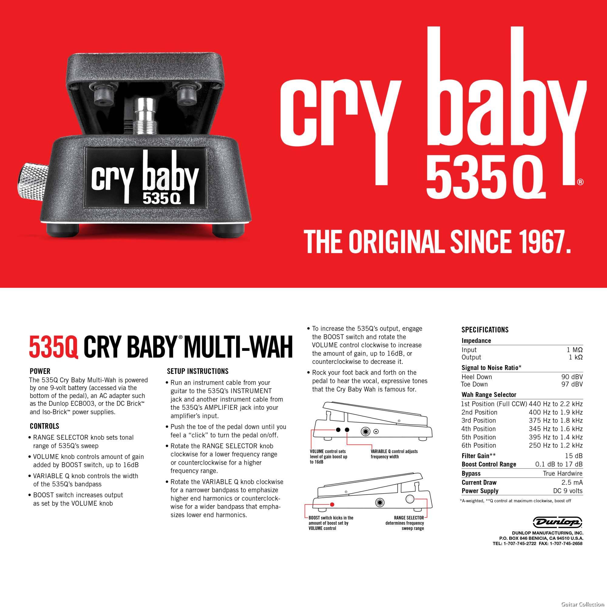 Jim Dunlop Cry baby 535Q-C Q-Chrome Multi- Wah Effect Pedal