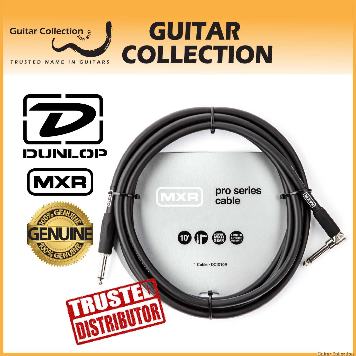 Jim Dunlop MXR DCIX10R Pro Series Instrument Guitar Cable 10ft