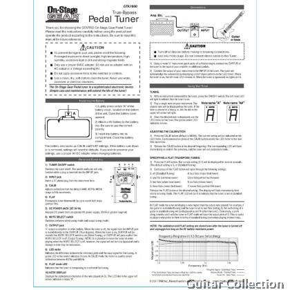 On Stage GTA7800 True-Bypass Tuner Guitar Effect Pedal