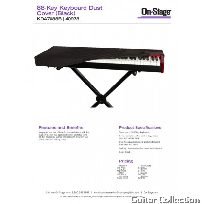 On Stage KDA7088B 88-Key Keyboard Dust Cover (Black)