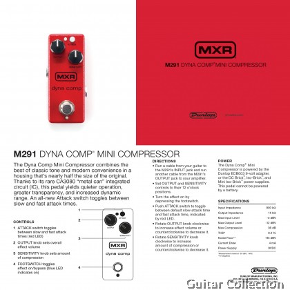 Jim Dunlop MXR M291UK Dyna Comp Mini | Compressor Guitar Effect Pedal