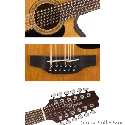 Takamine GD30CE-12 NAT | 12-String Dreadnought Cutaway Acoustic-Electric Guitar | Solid Spruce Top,Mahogany B&S | TP-4TD