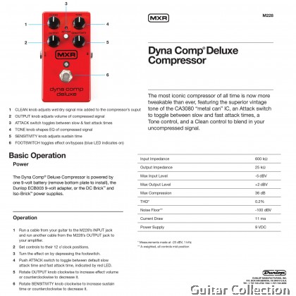 Jim Dunlop MXR M228 Dyna Comp Deluxe Compress Effect Pedal