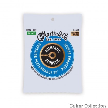 Martin MA530 | 010-047 | Authentic SP Superior Performance | Phosphor Bronze Acoustic Guitar Strings | Extra Light