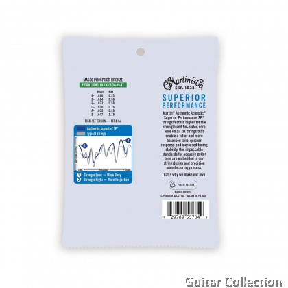 Martin MA530 | 010-047 | Authentic SP Superior Performance | Phosphor Bronze Acoustic Guitar Strings | Extra Light