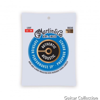 Martin MA540 | 012-054 | Authentic SP Superior Performance | Phosphor Bronze Acoustic Guitar Strings | Light