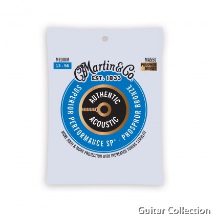 Martin MA550 | 013-056 | Authentic SP Superior Performance | Phosphor Bronze Acoustic Guitar Strings | Medium