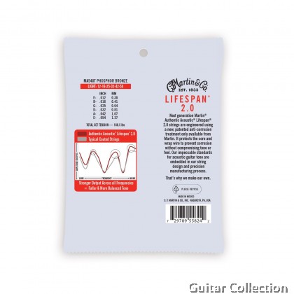 Martin MA540T | 012-054 | Authentic Lifespan 2.0 | Treated Phosphor Bronze Acoustic Guitar Strings | Light