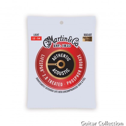 Martin MA540T | 012-054 | Authentic Lifespan 2.0 | Treated Phosphor Bronze Acoustic Guitar Strings | Light