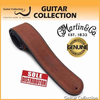 Martin 18A0028 Premium Rolled Guitar Strap | 100% Leather | Brown (Width: 3 1/8" / Length: 38" - 54" )