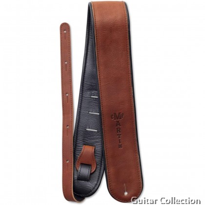 Martin 18A0028 Premium Rolled Guitar Strap | 100% Leather | Brown (Width: 3 1/8" / Length: 38" - 54" )