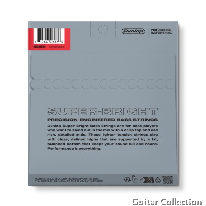 Jim Dunlop DBSBN45105 Bass Guitar Strings | 4-String | Super Bright Nickel Wound | 045–105