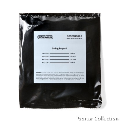 Jim Dunlop DBSBN45105 Bass Guitar Strings | 4-String | Super Bright Nickel Wound | 045–105