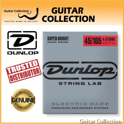 Jim Dunlop DBSBN45105 Bass Guitar Strings | 4-String | Super Bright Nickel Wound | 045–105