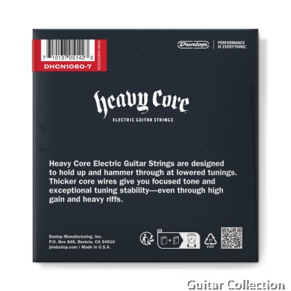Jim Dunlop DHCN1060-7 Heavy Core Electric Guitar Strings | Nickel Wound | 010-060 (7-String Set)