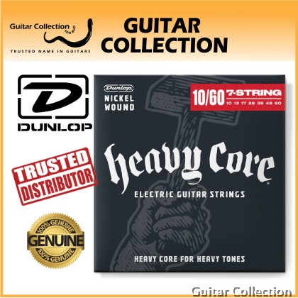 Jim Dunlop DHCN1060-7 Heavy Core Electric Guitar Strings | Nickel Wound | 010-060 (7-String Set)