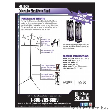 On Stage SM7022B Detachable Sheet Music Stand