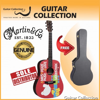 Martin DX Woodstock 50th Anniversary | X Series | Dreadnought Acoustic-Electric Guitar | Fishman | Hard Case