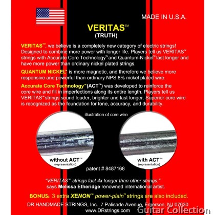 DR Strings VTE-9/46 VERITAS Coated Core Electric Guitar Strings | Light / Medium (009 - 046)