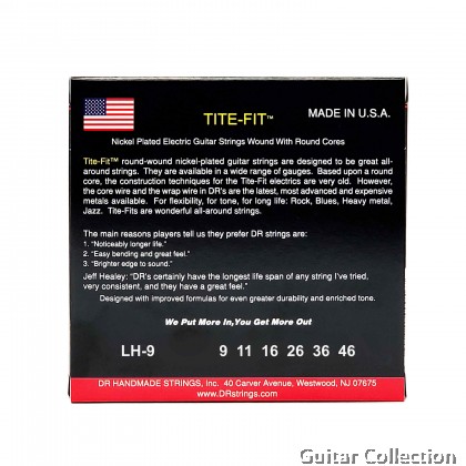 DR Strings LH-9 TITE-FIT Nickel Plated Electric Guitar Strings | Light - Heavy (009 - 046)