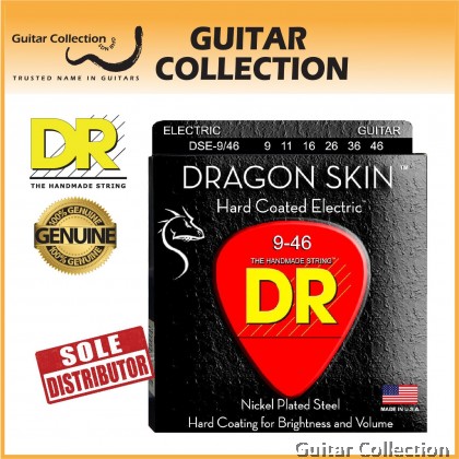 DR Strings DSE-9/46 DRAGON SKIN Clear Coated Nickel Plated Electric Guitar Strings | Light / Heavy (009 - 046)