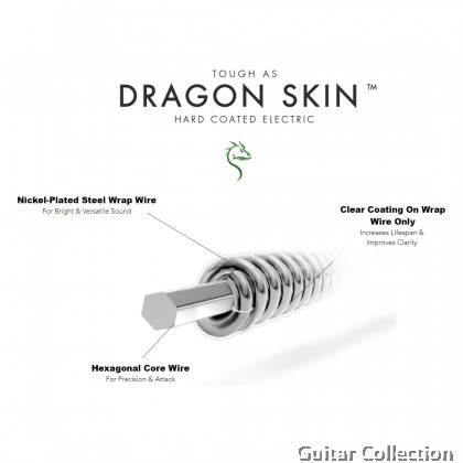DR Strings DSE-10 DRAGON SKIN Clear Coated Nickel Plated Electric Guitar Strings | Medium (010 - 046)