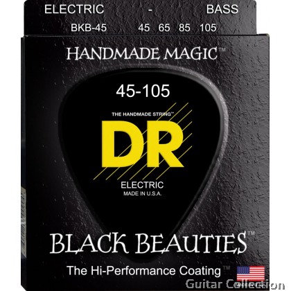 DR Strings BKB-45 BLACK BEAUTIES Black Coated Stainless Steel Bass Strings | 4-String Medium (045 - 105)