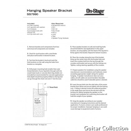 On Stage SS7990 Hanging Speaker Bracket