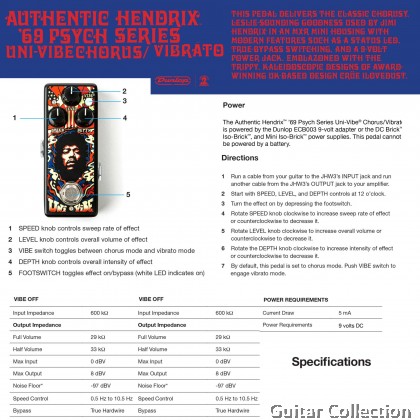 Jim Dunlop JHW3G1 Jimi Hendrix '69 Psych Series Uni-Vibe | Chorus/Vibrato Guitar Effect Pedal