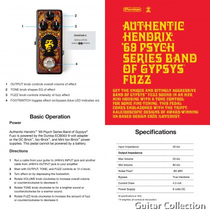 Jim Dunlop JHW4G1 Jimmi Hendrix ™ '69 Psych Series Bog Fuzz Mini Effect Pedal