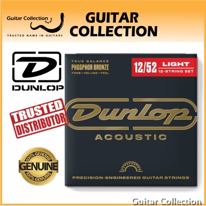 Jim Dunlop DAP1252J 12-String Acoustic Guitar Strings | Phosphor Bronze | 012/012–052/030 (Medium)