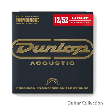 Jim Dunlop DAP1252J 12-String Acoustic Guitar Strings | Phosphor Bronze | 012/012–052/030 (Medium)