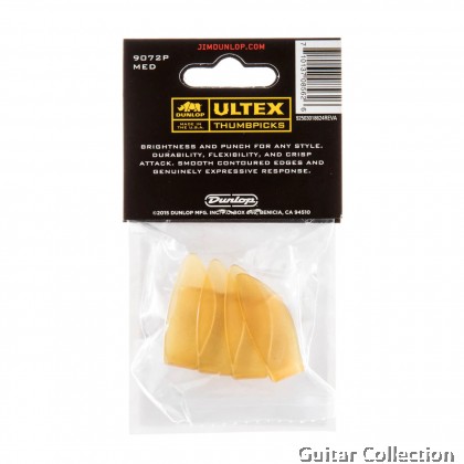 Jim Dunlop 9072P Ultex Thumbpicks, Medium (4pcs /pack)