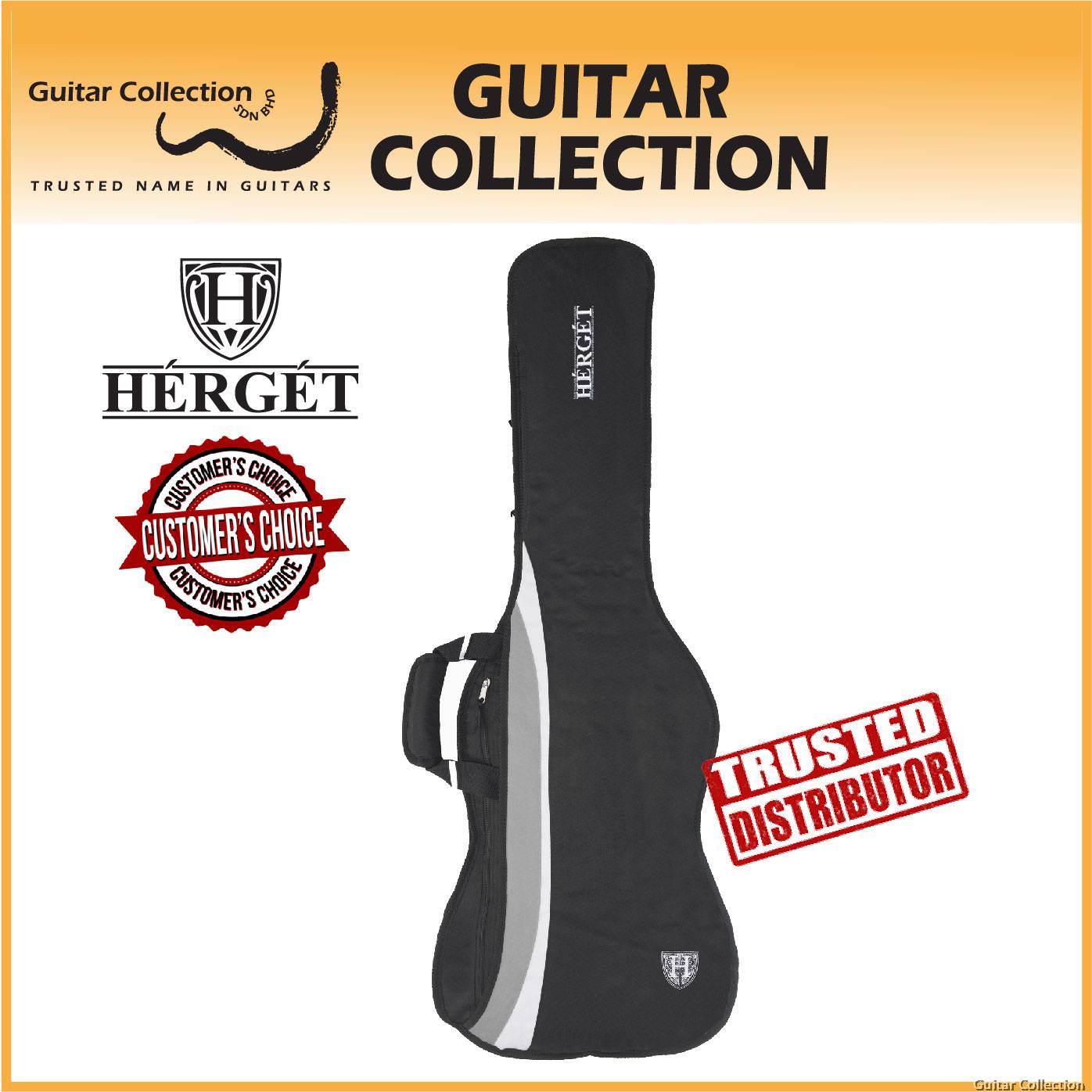 HERGET Chic Acoustic Bass Gig Bag HG 050 ACB BG 20mm Padded Grey