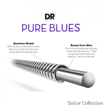 DR Strings PB-45 PURE BLUES Quantum Nickel Bass Strings | 4-String Medium (045 - 105)