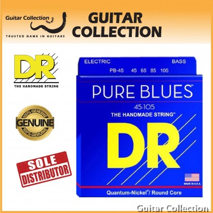 DR Strings PB-45 PURE BLUES Quantum Nickel Bass Strings | 4-String Medium (045 - 105)